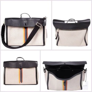 NEU MIT ETIKETT PAUL SMITH HERREN LUXUS LEDERBESATZ "LACKIERTE STREIFEN" FOLIO TASCHE UVP £595 - Bild 1 von 7