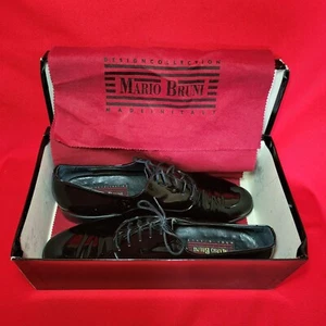 Mario Bruni Mens Leather Oxford Dress Shoe Size 10 Black Made in Italy Design Co - Picture 1 of 15