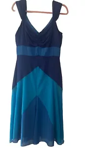 Pepperberry Midi Dress UK 12 Curvy Blue 100% Polyester A-Line - Picture 1 of 7