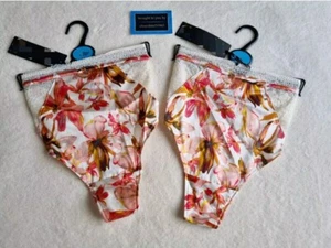 NEU M&S X2 AUTOGRAMM ROSIE LUXUS SEIDE & SPITZE TANGA GRÖSSE 28 ZOLL CREMEMIX  - Bild 1 von 7