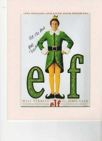 Bob Newhart Papa Elf Original Hand Signed 10x8" Mounted Autograph Photo COA Cover