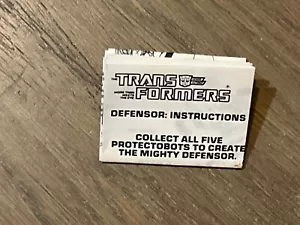 INSTRUCCIONES DEFENSOR TRANSFORMADORES G1 - Imagen 1 de 2