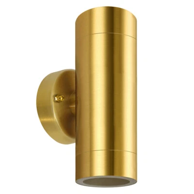 Modern Double Outdoor Wall Light Brass Stainless Steel IP65 LED 5w Warm ZLC383 - Image 1 of 4