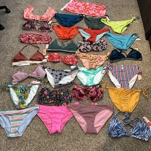 Lot of 28 Women's Bikini Bottoms & Tops Separates SIZE XL Xhilaration NWT #s5 - Picture 1 of 11