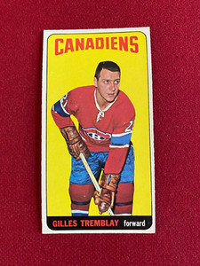 1964-65, Gilles Tremblay, TOPPS, "Tall Boy" Hockey Card  (Scarce / Vintage)