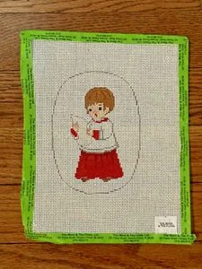NEW Handpainted Needlepoint Choral Choir Boy Music Christmas Ornament - Picture 1 of 3