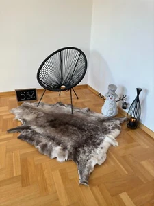 Rare Reindeer Hide 152x121 cm Exclusive Scandinavian Skin Rug Prime Quality #552 - Picture 1 of 4
