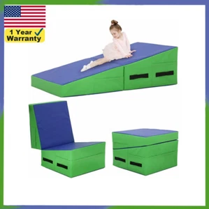 48”X24”X14” Gymnastics Mat Incline Tumbling Wedge Shape Mat Folding Exercise Mat - Picture 1 of 9