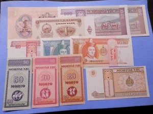 Mongolei 11 verschiedene Banknoten bankfrisch 1955 -1993 10 Mongo - 100 Tugrik - Bild 1 von 7