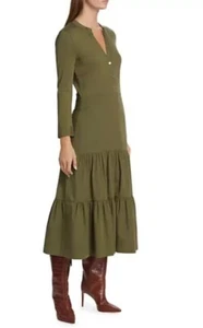 NEW Veronica Beard Peralta Tiered Cotton Dress in  Laurel size S $425 - Picture 1 of 6
