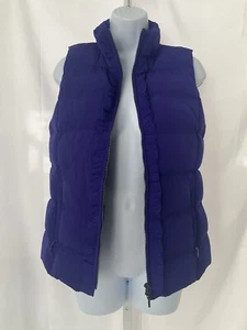 Talbots Ruffle Front Puffer Purple Down Full Zip Vest Size XS - Picture 1 of 8