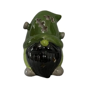 Frankenstein Gnomo Illumina 6" Ceramica Verde Figura Decorazione da Tavolo - Foto 1 di 9