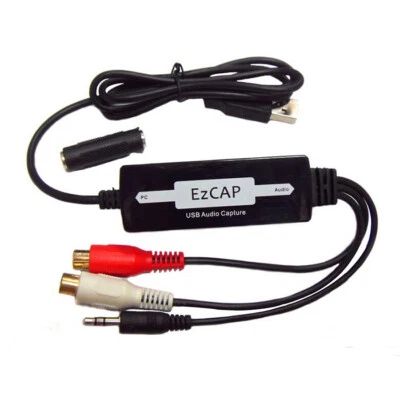 USB Audio Capture Card Recorder RCA/3.5 Vinyl Cassette to MP3 Converter Adapter - Image 1 of 4