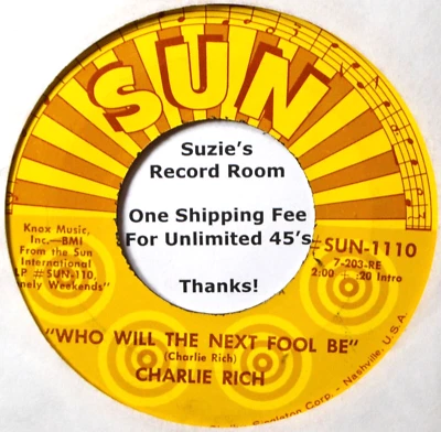 Charlie Rich Who Will the Next Fool Be Country Pop SUN 45 7" Vinyl Slight Warp x Foto 1 de 3