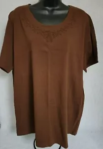 Architect Womens Shirt Top Blouse Size 2X Brown NEW - Picture 1 of 12