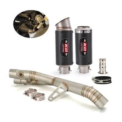 For Yamaha YZF R1 R1M 2015-2025 MT-10 15-21 Exhaust Mid Pipe Carbon Muffler Tips - Imagen 1 de 4
