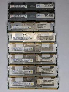 Lot of 8 DDR2 Server RAM Modules 32GB (8 x 4GB) PC2-5300F Samsung Hynix IBM Dell - Picture 1 of 2