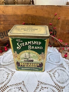 Vintage The Steamship Brand Melasse Süßigkeiten Blechdose von Stewart & Young Glasgow - Bild 1 von 2