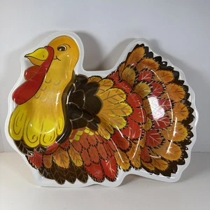 Vintage Truthahn geteilt Vorspeise Snack Schale ~ Kunststoff ~ Thanksgiving - Bild 1 von 7