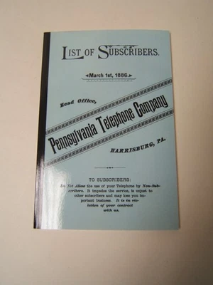 List of Subscribers PA Telephone Co. March 1886 Harrisburg Lancaster MIddletown - Image 1 of 4