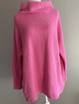 Free People Ottoman Slouchy Tunic Sweater Pink Ribbed Pullover Oversized Medium - Image 1 of 4
