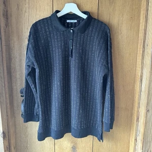 Zara Black Striped Polo Shirt Women’s Size S Long Sleeve - Picture 1 of 13