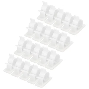 75Pcs Cable Management Clips, 13-16mm Dia Self Adhesive Nylon, Adjustable White - Afbeelding 1 van 5