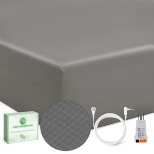 Grounding Sheets King 20% Silver Fiber 80% Organic Cotton with Outlet Tester ... - Picture 1 of 8