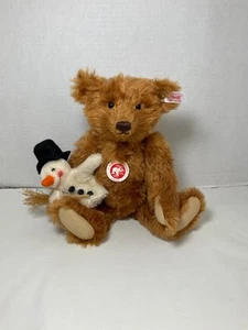 "Oso de peluche musical navideño Steiff & Frosty 11"" canela mohair 669743 limitado" - Imagen 1 de 6