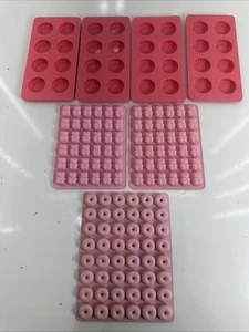 Lot Of 7 Rubber Molds Candys Gummy’s Silicone  - Picture 1 of 8