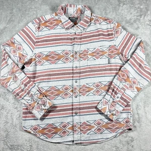 Camisa de franela Eddie Bauer para hombre azteca suroeste gris patrón óxido talla L - Imagen 1 de 9