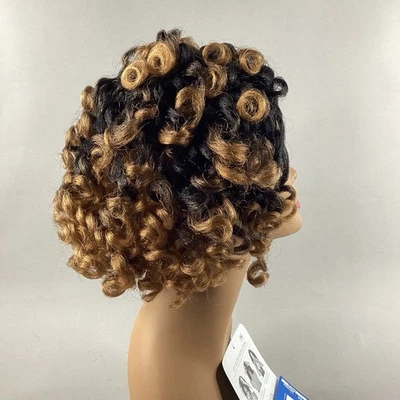 Peluca sintética de tejido rápido Atonia Short Curly #DR2730 negra marrón rubia Foto 1 de 4