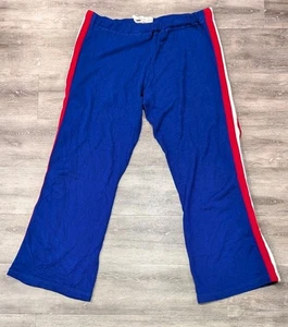 Sand Knit Mens Vintage Blue & Red Warmup Pants Size 36 Snap Breakaway USA - Picture 1 of 14