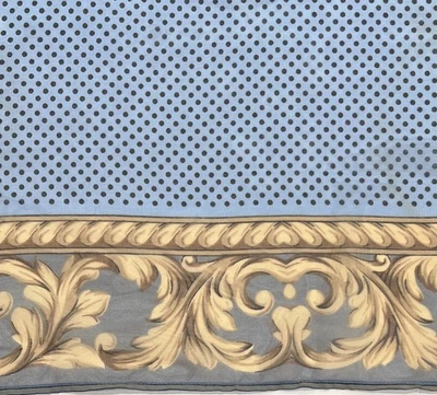 "Bufanda vintage azul a lunares con pergamino de acanto 32"" cuadrada transparente Hong Kong" Foto 1 de 4