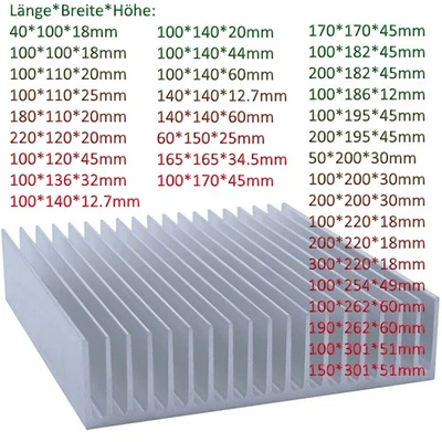 Dissipatore di calore larghezza 100 mm-301 mm alluminio anodizzato radiatore dissipatore di calore - Immagine 1 di 4