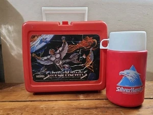 Vintage SILVERHAWKS Plastic Lunchbox & Thermos + 1987 Complete - Picture 1 of 7