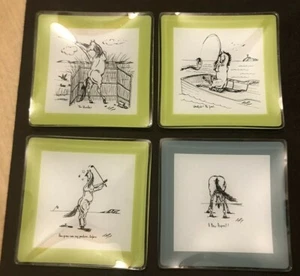 4 MCM Tauni de Lesseps Whimsical Art Plates Horses - Picture 1 of 10