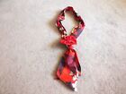 Upcycled Repurposed Scarf Necklace Handmade Flower Removeable Flower Pin Reds
