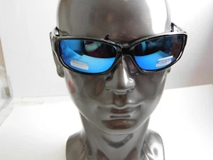 #Unisex arktisblau verspiegelt #bruchsicher #Sonnenbrille schwarz/klar Akzent - Bild 1 von 3