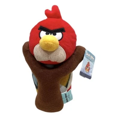 Juguete de peluche Angry Birds Throw 40" x 50" + 11" Red Bird On A Sling Shot nuevo con etiquetas Foto 1 de 4