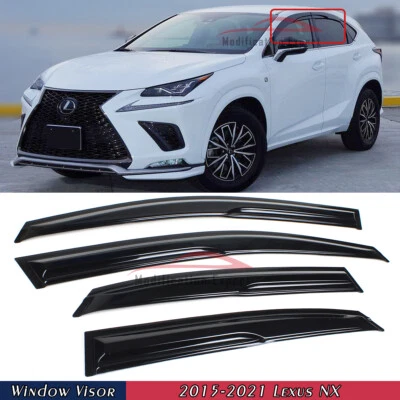 For 2015-2021 Lexus NX200t NX300h JDM Wavy Mugen Style Window Visors Rain Guards - Image 1 of 4