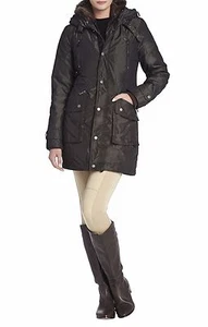 NUEVO ABRIGO ANORAK BCBG MAX AZRIA TAYLOR RECORTADO PIEL 10497BM/M191A TALLA L - Imagen 1 de 3