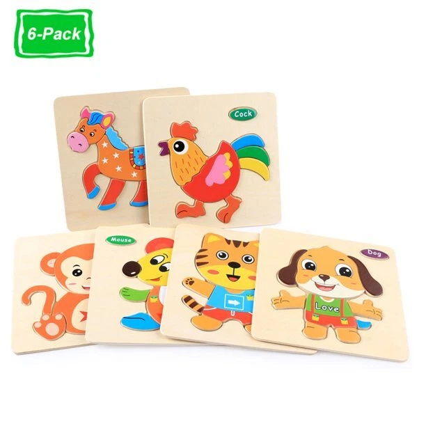 Wooden Puzzles Toy For 3+ Year Olds Toddler Animal Jigsaw Baby Educational Toys - Image 1 of 4