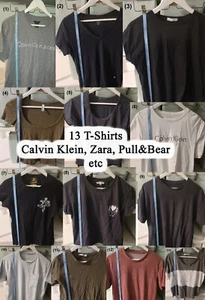 ✅ SALE - 13x T-Shirts / Tops - Calvin Klein, Pull & Bear, Uniqlo, Zara - Bild 1 von 24