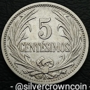 Uruguay 5 Centesimos 1909 A. KM#21. Five Cents coin. Vienna mint. Radiant Sun.  - Picture 1 of 7