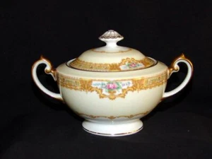 MEITO LEONORA china SUGAR BOWL W/ LID 4" - Picture 1 of 3
