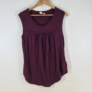 GAP womens tank top size S maroon sleeveless round neck rayon blend 113622 - Picture 1 of 8