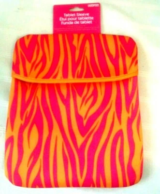 NUEVO CON ETIQUETAS HORIZON RETRO NARANJA Y ROSA CEBRA RAYAS FUNDA ACOLCHADA TABLET 10" Foto 1 de 2