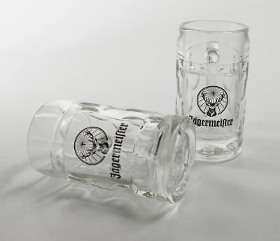 2 x Jägermeister Likör Mini-Bierkrug Shotglas Schnaps Gläser 4cl Stamper 9331