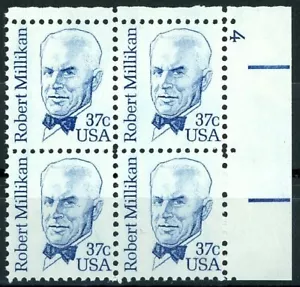 ROBERT MILLIKAN Plate Block of 4 PL 4 MNH Scott's 1866 Plate Position May Vary - Picture 1 of 2